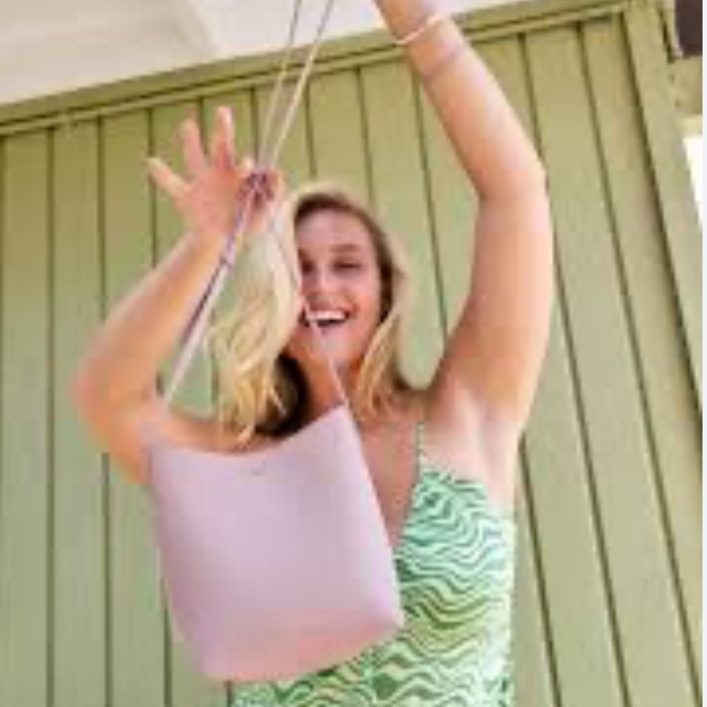 Anthropologie Pink Crossbody Bucket Bag - Picture 13 of 14